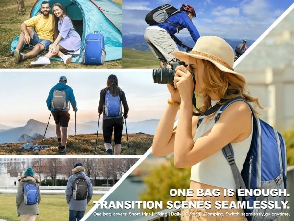 Seektop Lightweight Packable Hiking Backpack Water Resistant Expandable 20L-28L for Women Men, RFID Day Pack for Travel
