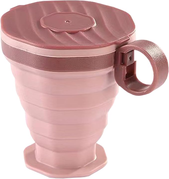 Lightweight Folding Cup, Outdoor Coffee Mug, Reusable Travel Cup with Leak-Proof Lid, Durable Silicone Construction, Compact Portable Accessory with Foldable Design, Outdoor Tool for Camping