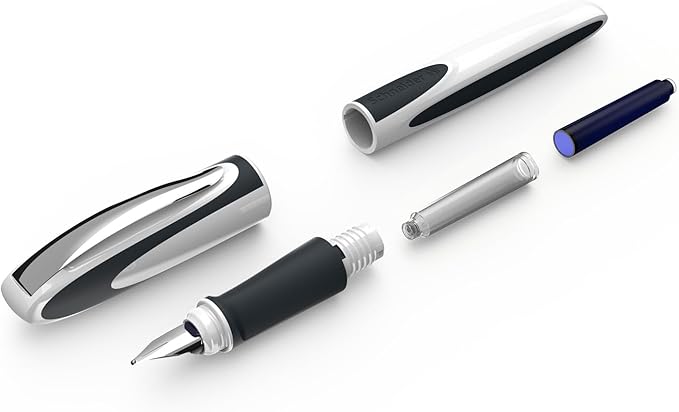 Schneider Ray 168415 Fountain Pen Left Handed with Standard Ink Cartridge Royal Blue Space Blue