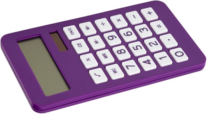 JAM PAPER Desktop Calculator - 10 Digit LCD Display - 3 3/4 x 6 3/4 Inches - Purple - Sold Individually