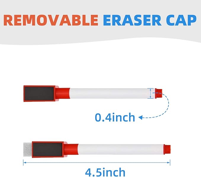 25 Pcs Colorful Magnetic Dry Erase Markers with Eraser Cap, White Board Mini Dry Erase Markers Bulk, Fine Point Tip White Board Markers for Teachers Office School Supplies