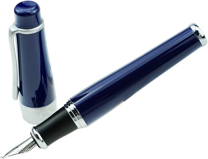 Asvine Duke Charlie Chaplin Commemoration Bent Nib Fountain Pen Dark Blue Color, Calligraphy Collection Fude Pen 0.5-1.2mm line