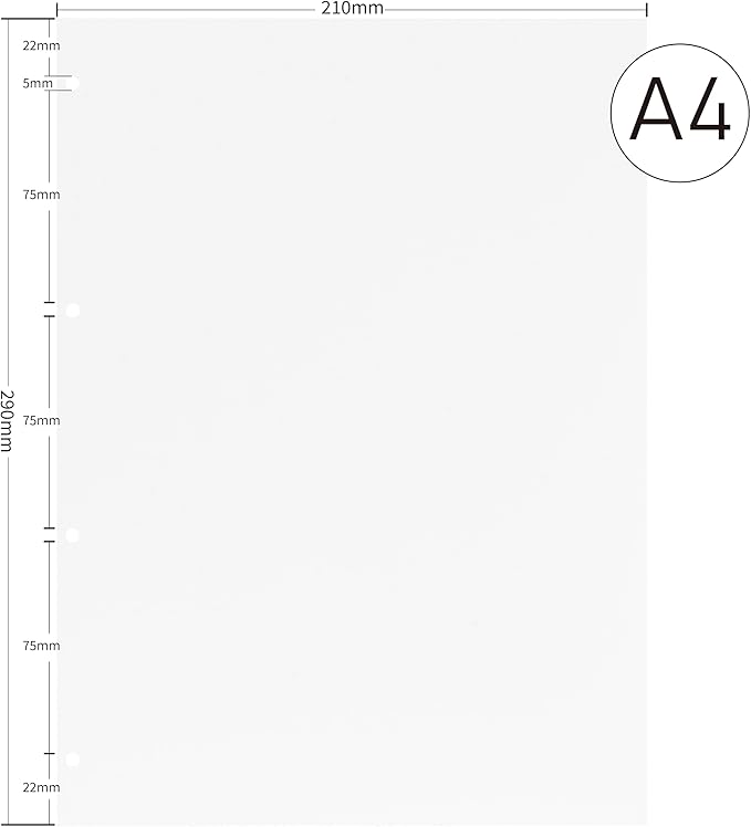 A4 Blank Loose Leaf Refill Paper 290x210mm - 135 Sheets 100GSM Notepaper - 4-Hole Punch for A4 4-Ring Binders - Thick, Premium Quality for Note Taking, Journaling & Office Use