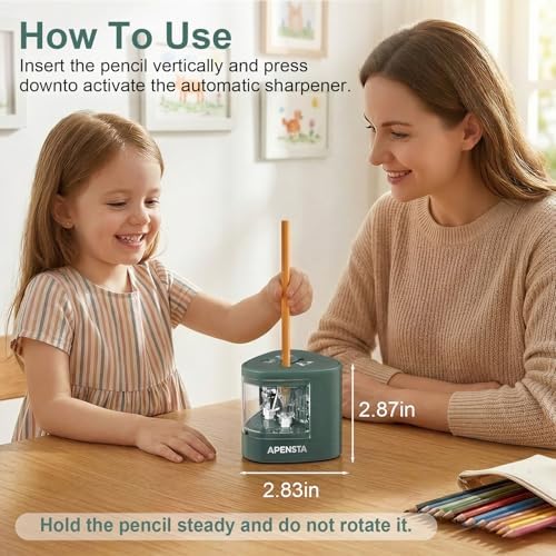 Automatic Electric Pencil Sharpener, Dual Hole, 6-12mm