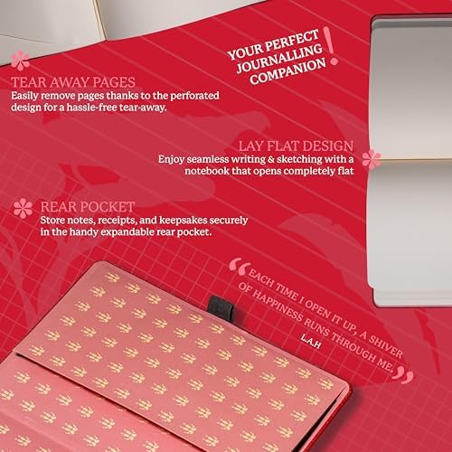 Dingbats A5 Wildlife Notebook Journal Hardcover, Cream 100gsm Ink-Proof Paper, 6.1 x 8.5 inches, 192 pages (Red Kangaroo, Plain)
