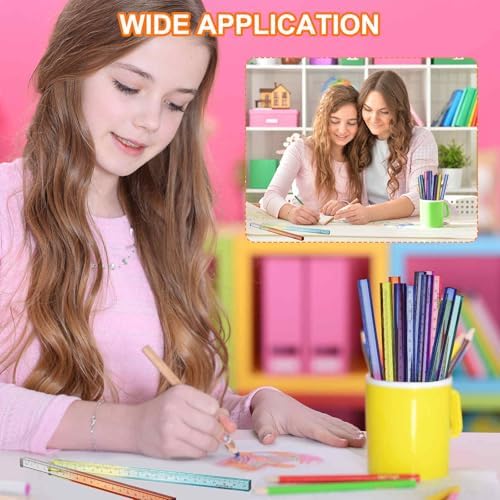 HARFINGTON Acrylic Clear Straight Rulers 30cm Metric Transparent Gradient Three-Dimensional Plastic Ruler Square Cube Measuring Tool for Classroom Office, Orange