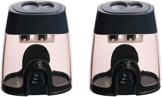 Eagle Manual Pencil Sharpener, 2 Holes, for Standard and Jumbo Color Pencils, 24×51×63 MM, Perfect for Kids, Pack of 2