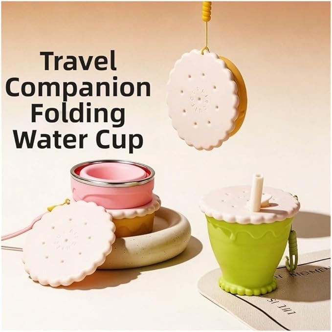 Portable Foldable Silicone Coffee Cup - 255ml Travel Water Cup for Kitchen, Dining, Sports & Outdoors(Green)