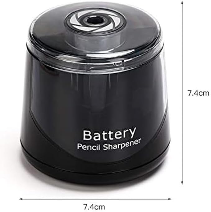 High-Speed Automatic Pencil Sharpener, Black Portable Battery-Powered Colored Pencils Sharpener (6-8mm), Perfect for Kids Students and Personal Use at Home School or Office by JinZeFa