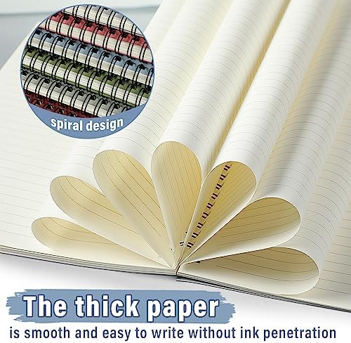 Fuutreo 6 Pack Spiral Notebook 10.5x7.45 Notebook,Pastel,Morandi