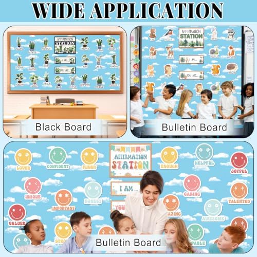 Blue Sky Cloud Bulletin Board Roll Non-Woven Fabric Poster 15.7" x20ft