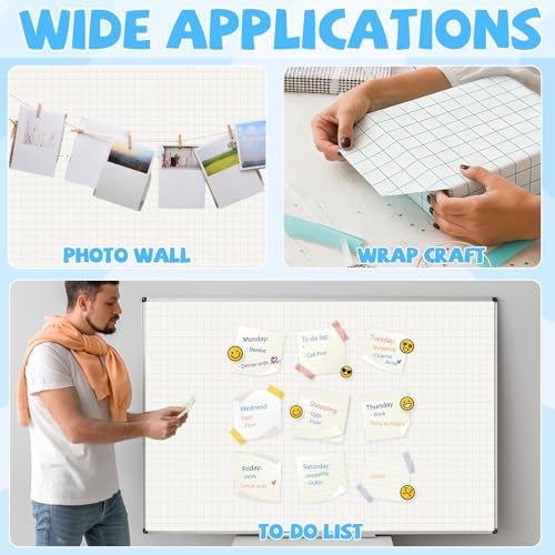 Blue Grid Graph Bulletin Board Roll Non-Woven Fabric Poster 15.7" x40ft