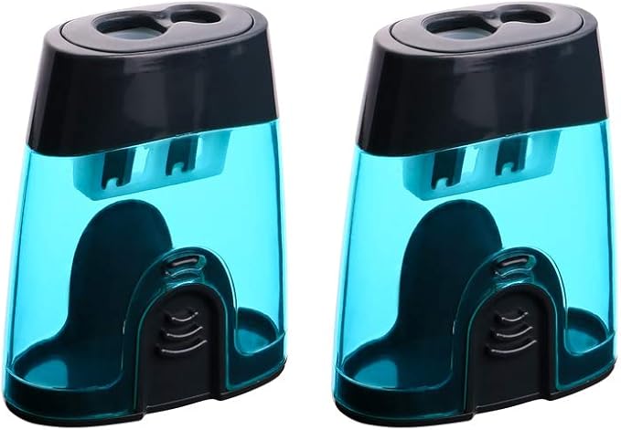 Eagle Manual Pencil Sharpener, 2 Holes, for Standard and Jumbo Color Pencils, 24×51×63 MM, Perfect for Kids, Pack of 2