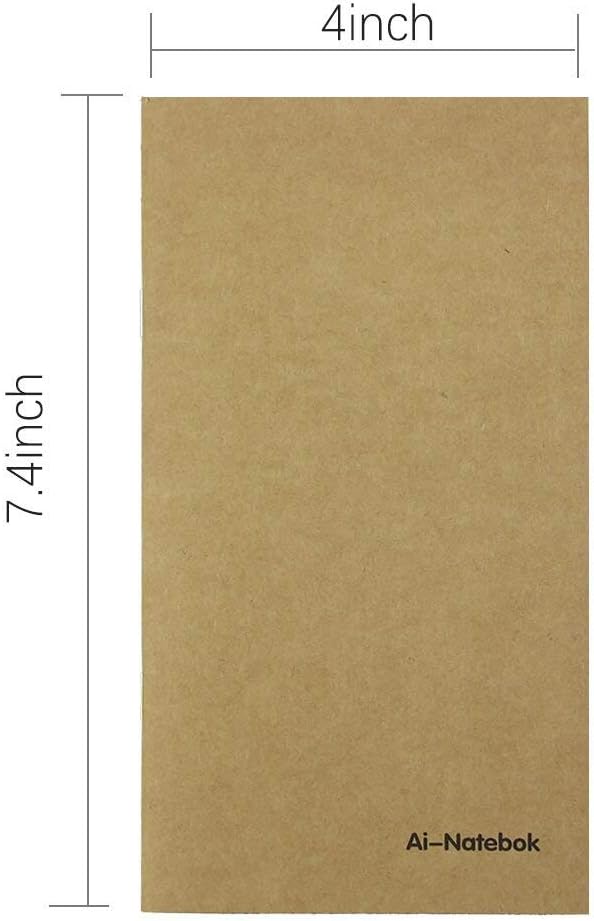 Blank Paper Travel Notebook Inserts, Unlined Refill for Travelers Notebook/Journal - 7.4 X 4 Inch - Set of 3-240 Pages, Supply by ai-natebok