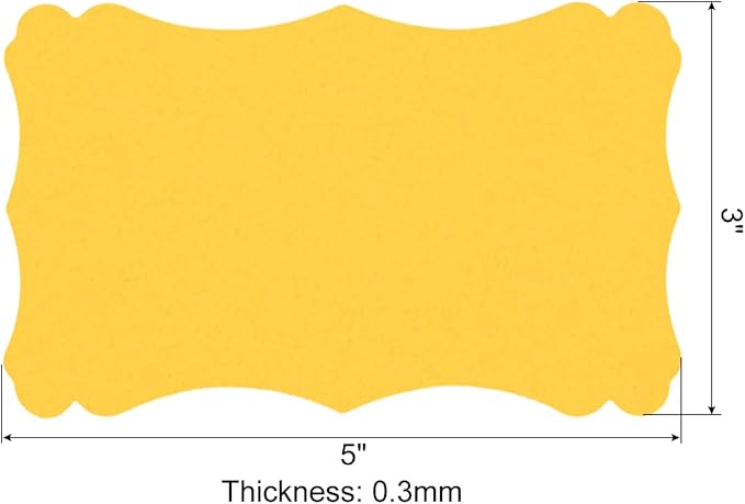 PATIKIL 3"x5" Blank Paper Business Cards, 120 Pack Small Index Flash Cards Words Message Note Card Mini Paper Tags Lace for DIY Gift, Yellow