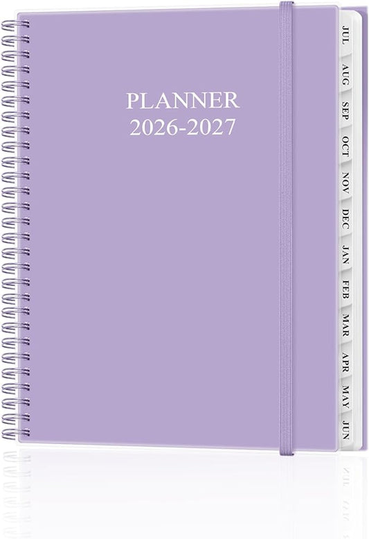 Academic Planner 2026-2027 - Weekly & Monthly Planner from July 2026 to June 2027, Agenda 2026 2027 with Inner Pocket, Elastic Band, 8.5" x 11", Purple