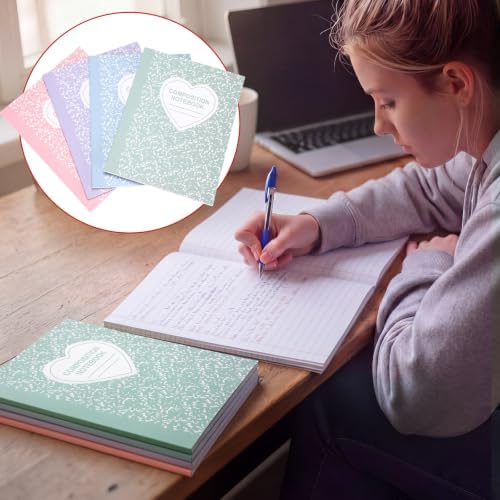 Tenceur 4 Pcs Composition Notebooks College Ruled Multicolor Marble