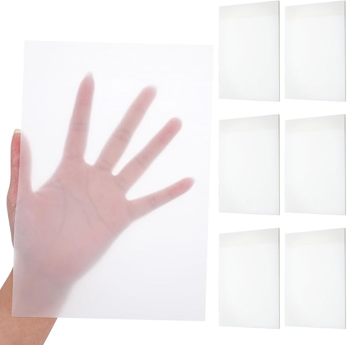 6 Pads Large Transparent Sticky Notes, 5.5 x 8 Inch Clear Self-Adhesive Translucent Paper, 300 Sheets Waterproof PET Jumbo See-Through Notes for Office Home Organization Supplies