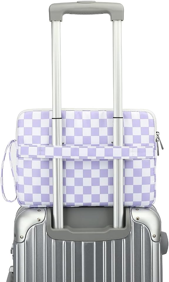 canvaslife 13.3-inch Notebook Computer, Shockproof, Waterproof and Protective Travel Notebook Computer case, Suitable for 13-13.3-inch Notebook Computer Cases (Purple Checker)