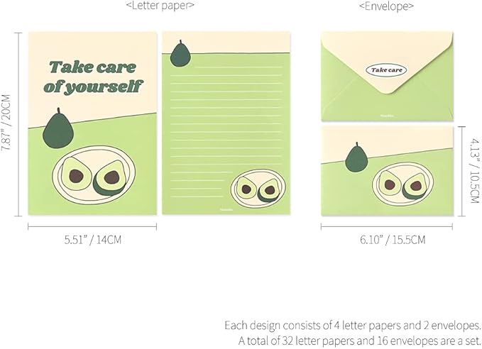 Monolike Fall In Newtro ver.3 Letter Paper and Envelopes Set - 8Type, 32 Letter Paper + 16 Envelopes