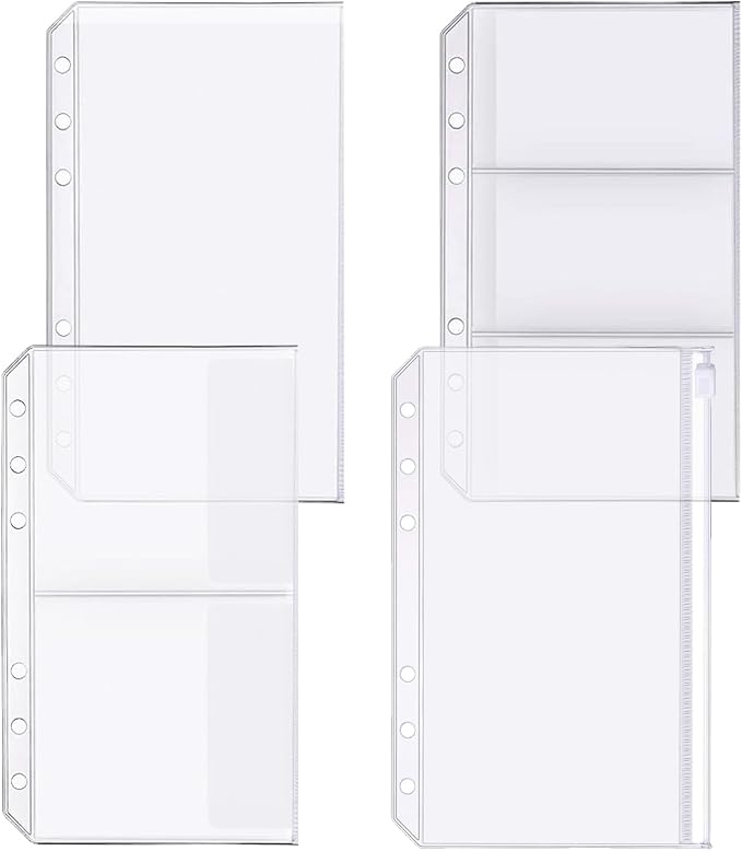 Zelten Refills/Loose Leaves for A6 Cover Ring Binder/Personal Organizer/Planner(A6 6 Holes, Binder Pocket All in Set)