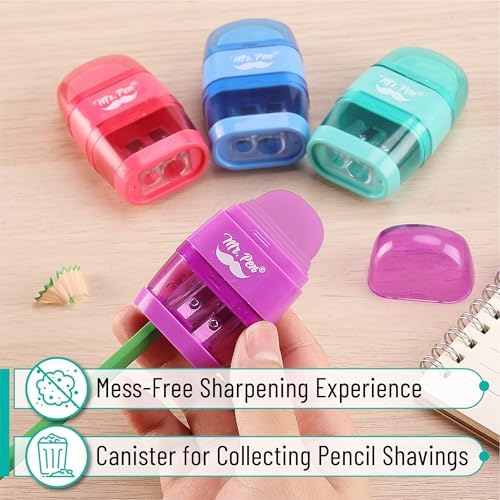 Mr. Pen- Pencil Sharpener & Eraser, 4 Pack