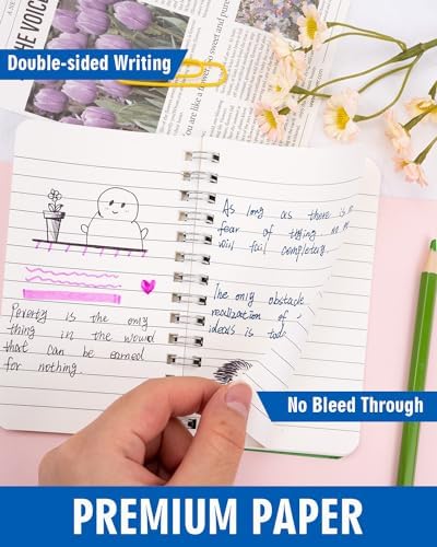 Dynta Small Notebooks 3x5 Bulk, Mini Spiral Notebooks 40 Packs
