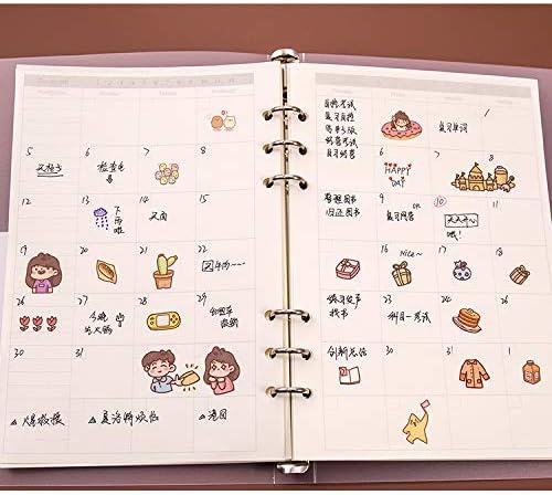 A6 Planner Refill,Month Tracker Spiral Notebook Refill,for 6 Holes Filofax/Personal Journal45sheets/90pages, 100Gsm Quality,Harphia (A6 3.74 x 6.77'',Monthly)
