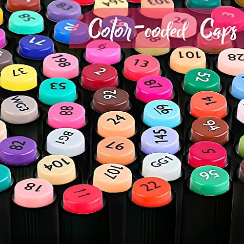 Taotree Alcohol Markers, 101 Colors Dual Tips Art Markers, Chisel & Fine