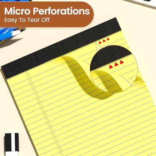 Legal Pads 8.5 X11.75, Narrow Ruled Notepads, 12 Pack White Note Pads