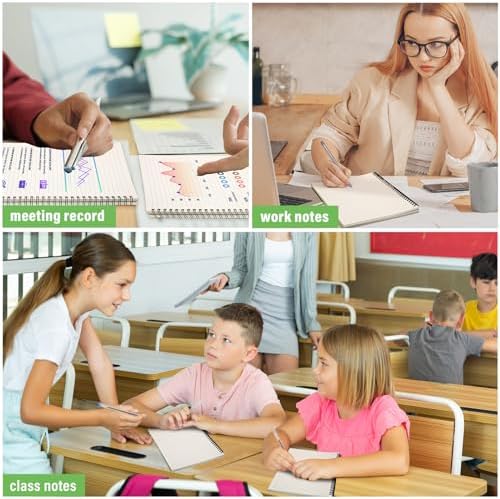 Fuutreo 6 Pack Spiral Notebook 10.5x7.45 Notebook,Green Series,Forest