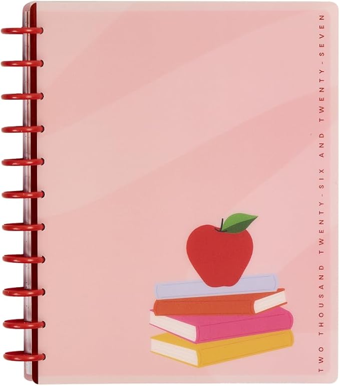 Happy Planner Disc-Bound 12-Month July 2026–June 2027 Academic Planner with 3 Extra Months, Big Size, 8.5" x 11", Teacher Layout, Colorblock Pop
