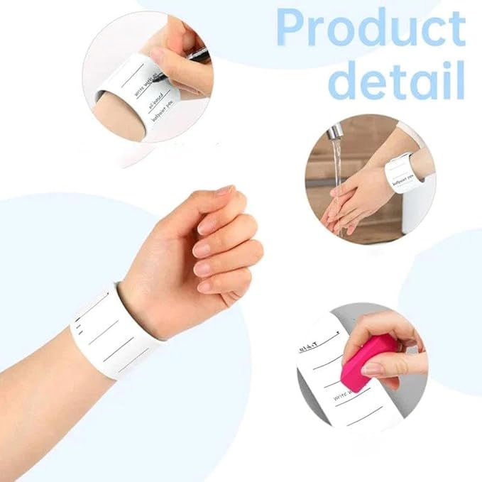 1pc Wearable Nurse Notepad Wristbands,Silicone Reminder Bracelet Write On Memo,Writable Dry Erase Slap Sticky Notes Ruler,Gifts for Nurse Teacher Planners,Notebooks and Writing Pads (Blue)