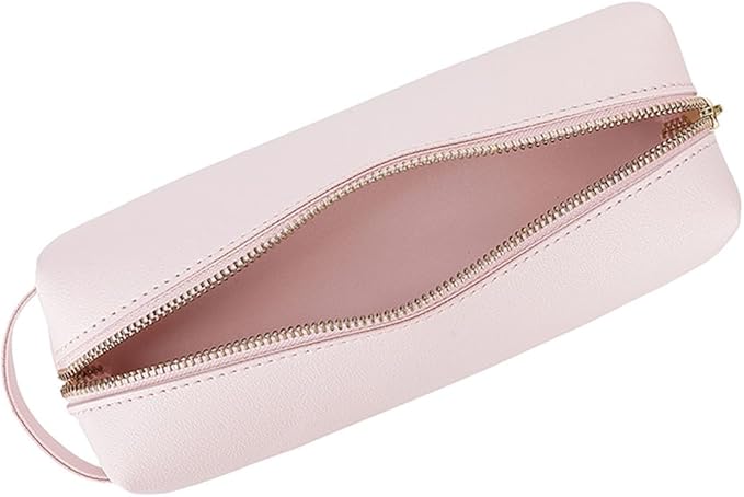 Pencil Case Soft School Pencil Pouch Bag for Easy Carry Stylish and Durable (Pink,Faux leather)