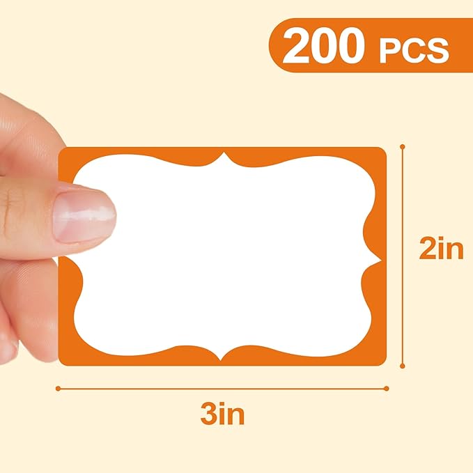 Colored Name Tags,200 Pcs Name Stickers 8 Color Name Tag Sticker for Clothes Gifts, 2'' x 3'' Nametags Stickers for School Office Home