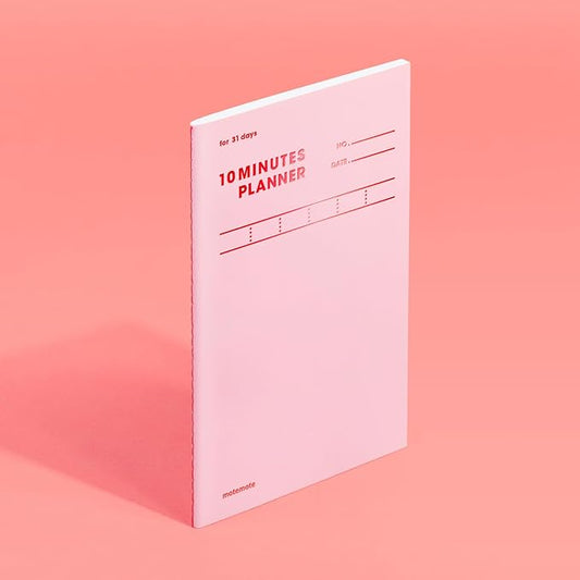 motemote 10-Minute Planner 31 DAYS – Undated Daily Planner with Time Blocking, Goal Setting & Reflection – Boost Productivity & Build Better Habits in Just 10 Minutes a Day, Lightweight & Portable, Study Plan, Color Chip Edition (Rose Quartz)