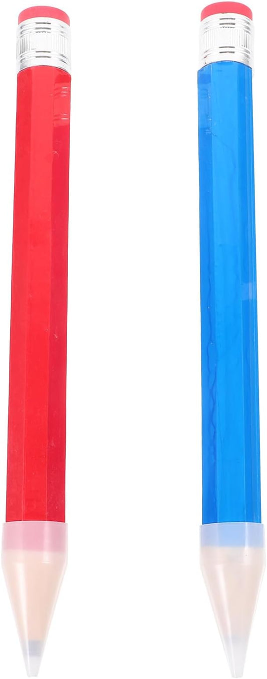 FOMIYES 2pcs Large Wooden Lead Pencils Jumbo Thick Primary Pencils for Preschoolers Fun Classroom and Party Favor Supplies (blue Red)