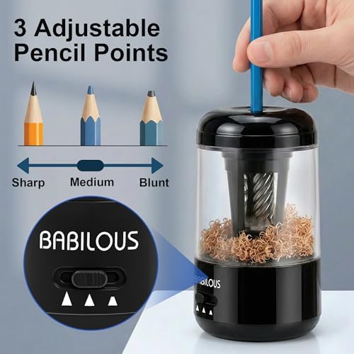 Babilous Rechargeable Electric Pencil Sharpener with Auto Feed & Auto Eject