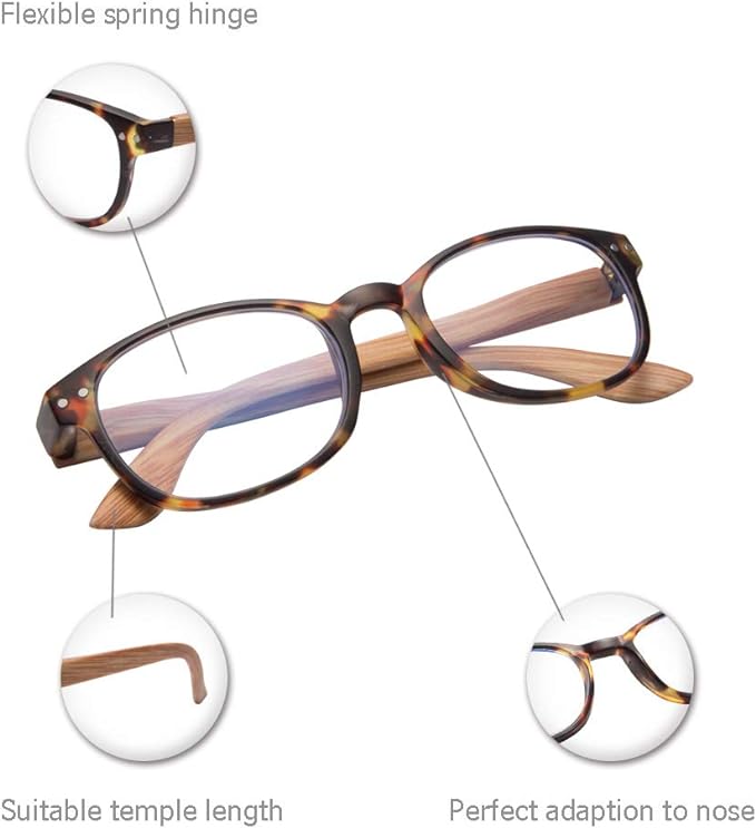 EYEGUARD 4 Pack Reading Glasses Blue Light Blocking Spring Hinge Readers for Women Men Anti Glare Filter Lightweight Computer Eyeglasses