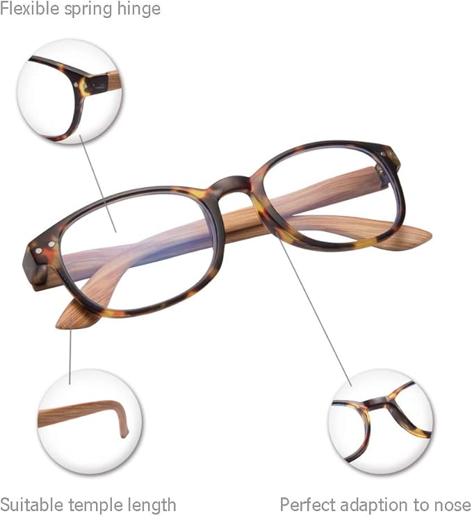 EYEGUARD 4 Pack Reading Glasses Blue Light Blocking Spring Hinge Readers for Women Men Anti Glare Filter Lightweight Computer Eyeglasses