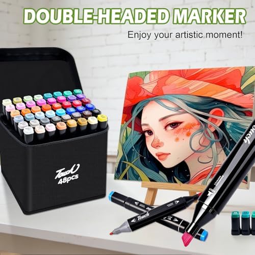 100 Colors Alcohol Markers, Dual Tip Fine & Chisel Pens, Art Markers Sketch Pens Permanent Alcohol Based for Adults Coloring Books Illustration Sketching Painting Art Supplies