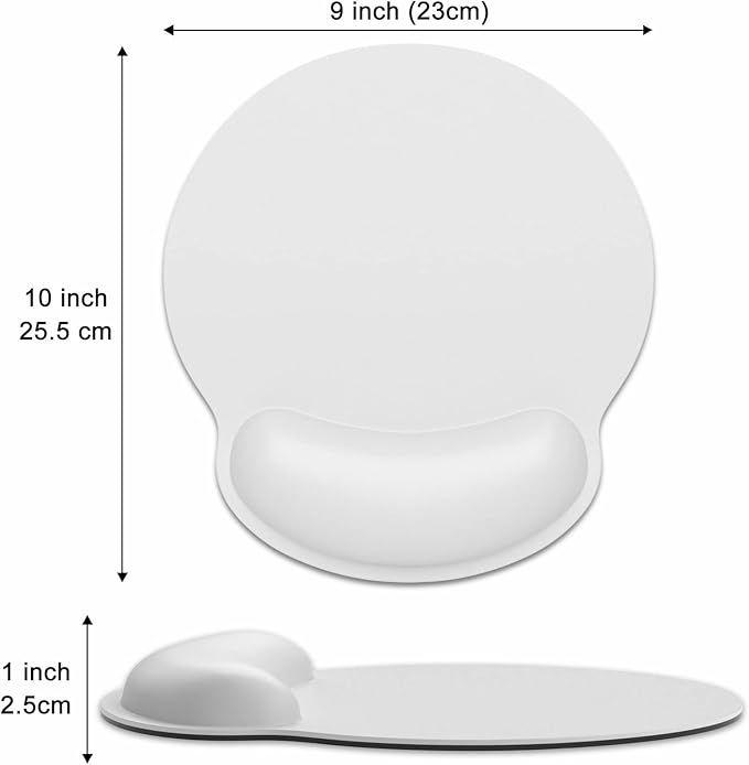 Dapesuom Ergonomic Mouse Pad with Wrist Support, Comfortable Memory Foam Wrist Rest for Easy Typing Pain Relief, Cute Computer Gaming Desktop Mouse Mat with Non-Slip Base for Laptop, Office, Gray