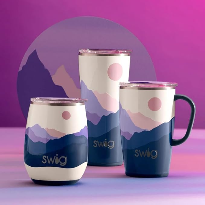 Swig Life 22oz Insulated Tumbler, Travel Coffee Tumbler with Lid, Cup Holder Friendly Travel Coffee Mug, Stainless Steel (Moonshine)
