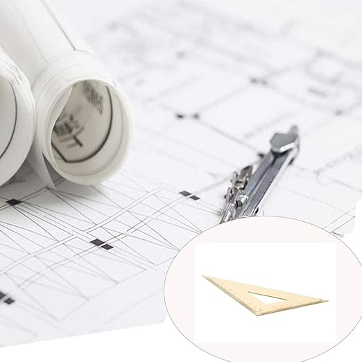 Utoolmart Triangle Ruler, 10cm / 3.9-inch Brass Right Angle Ruler, Protractor, Measuring Tool for Drafting Drawing Learning Math Geometry Ruler