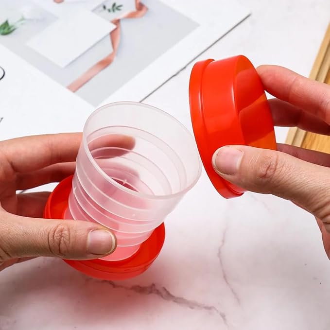 Portable Plastic Retractable Folding Cup Telescopic Collapsible Outdoor Travel, Practical Household Supplies Kitchen Supplies,Collapsible Cup,Kitchen Storage and Organization