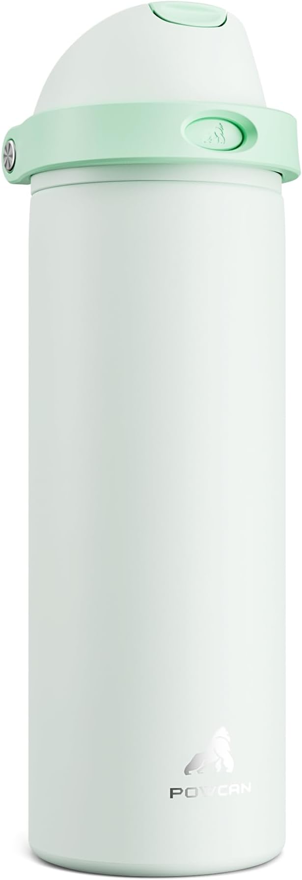 POWCAN 24 oz Vacuum Water Bottle for Office: Spill Proof Lid with Straw, Lightweight, Double Walled, BPA-Free, Insulated Stainless Steel Flask for College, Travel, Sport, Daily Use, Gift (Mint Green)
