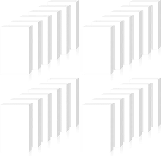 24 Pack White 3 x 5 Inch Blank Notepads 50 Sheets Each, Unruled Paper Pads with Hard Backing for Lists, Notes & Reminders | No-Bleed Writing Paper for Students, Teachers & Professionals