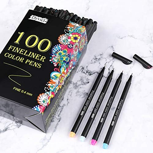 Dyvicl Journal Planner Pens Colored Pens, 100 Colors 0.4mm Fineliner Pen Set Fine Point Markers Drawing Pens for Journaling, Note Taking, Calendar, Adult Coloring, Scrapbooking