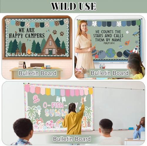 Sage Green Bulletin Board Roll Non-Woven Fabric Poster 15.7" x65.6ft