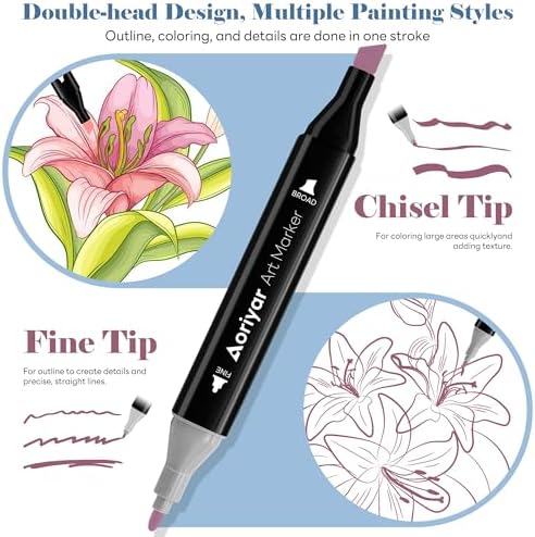 Alcohol Markers Dual Tip Art - 80 Colors Alcohol Based